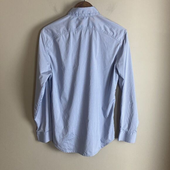 MINISTRY OF SUPPLY Mens Blue Check Button Long Sleeve Shirt Size S Performance - Picture 9 of 11